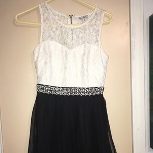 Half White & Black Dress